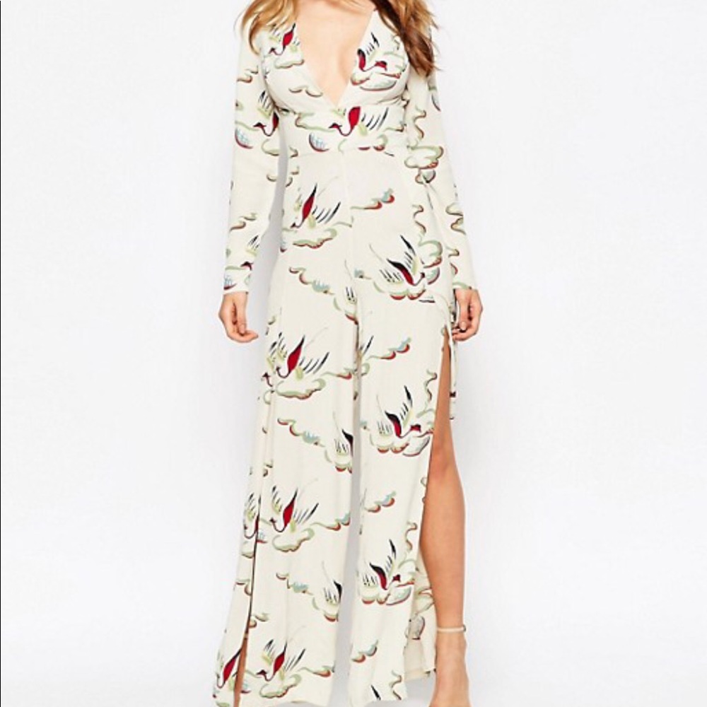Asos Jumpsuit in Painterly Bird Print - Picture 3 of 3